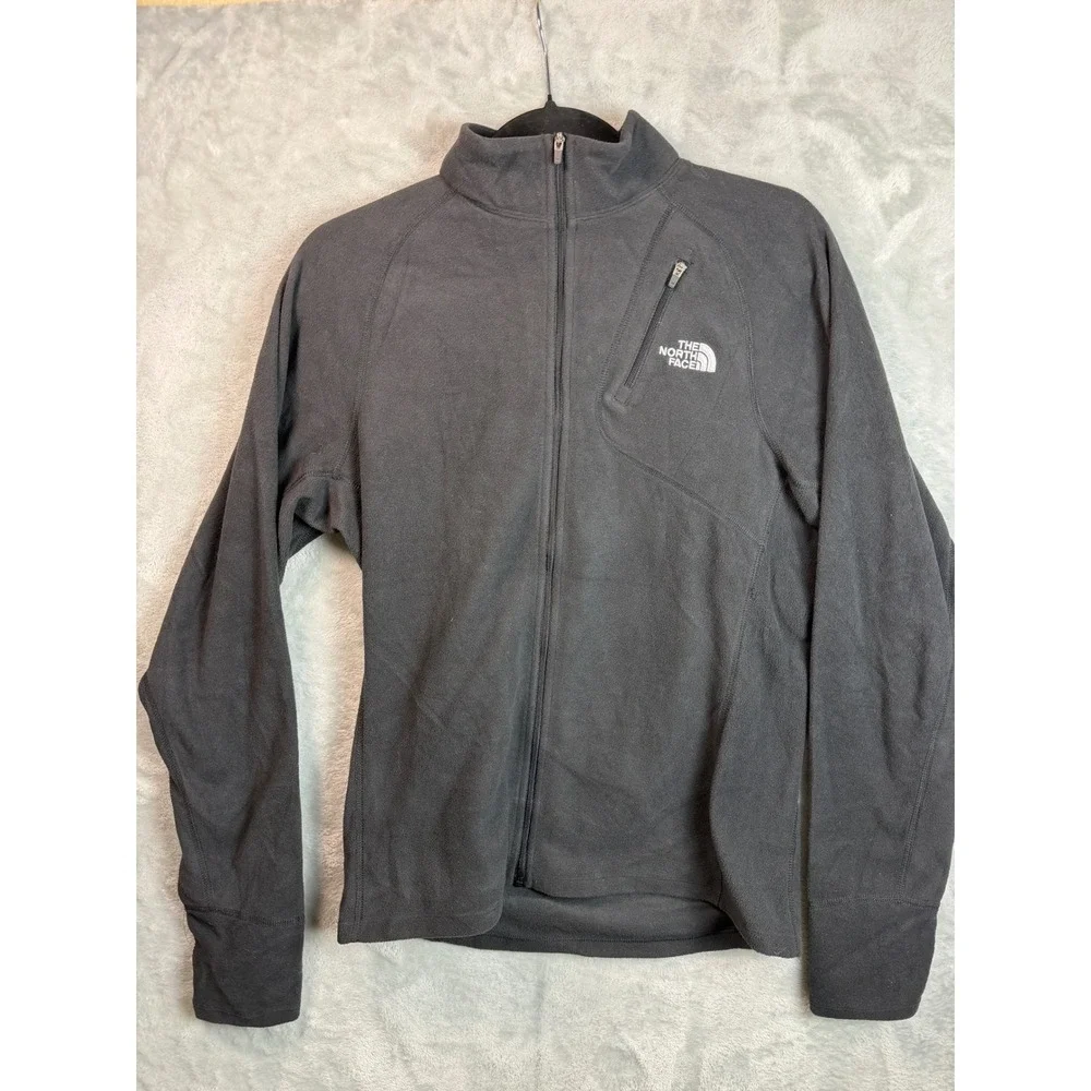 THE NORTH FACE Mens XS Black Fleece Full Zip Jacket Chest Pocket Outdoor